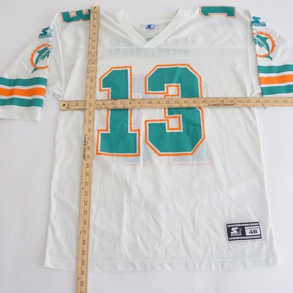 VTG '95 Starter Miami Dolphins Dan Marino #13 White Teal NFL Football Jersey 46M - Picture 3 of 11